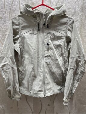 Chlorophylle Windbreaker Jacket Women S Light Gray Good Hooded Outdoor Zip